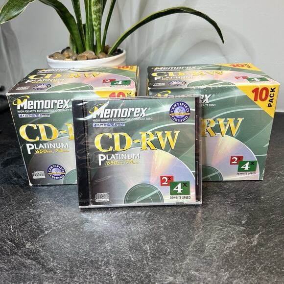 Memorex Other - Memorex CD-RW Platinum 4x Rewritable Speed 650MB / 74 mins 21 Discs New & Sealed